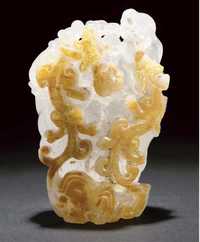 19th century A rock crystal couple modelled as a finger citron